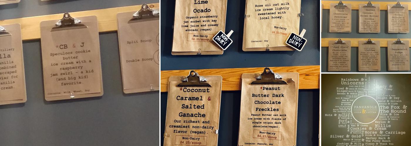 Panhandle Cone & Coffee Menu