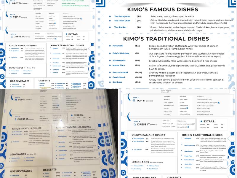 Kimo's Menu