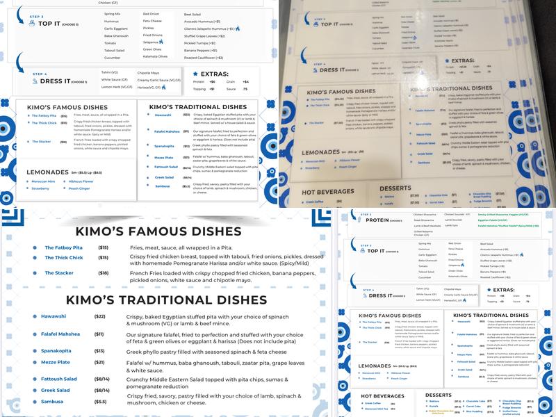 Kimo's Menu