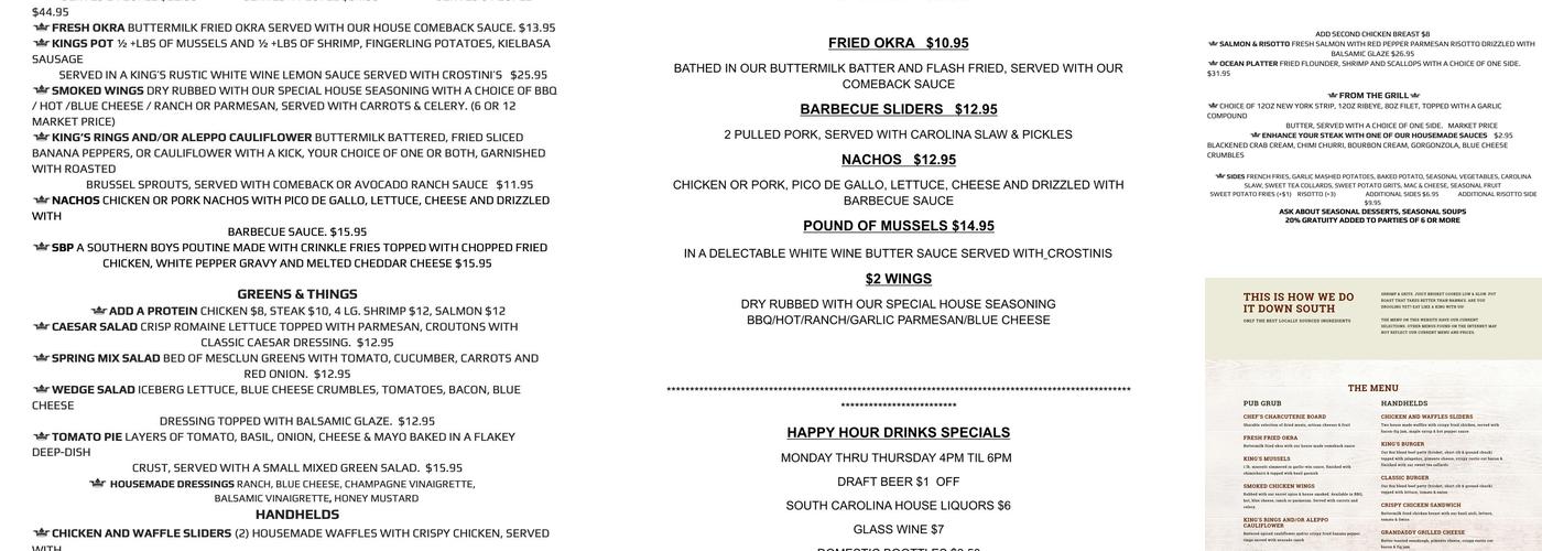 44 & King Menu