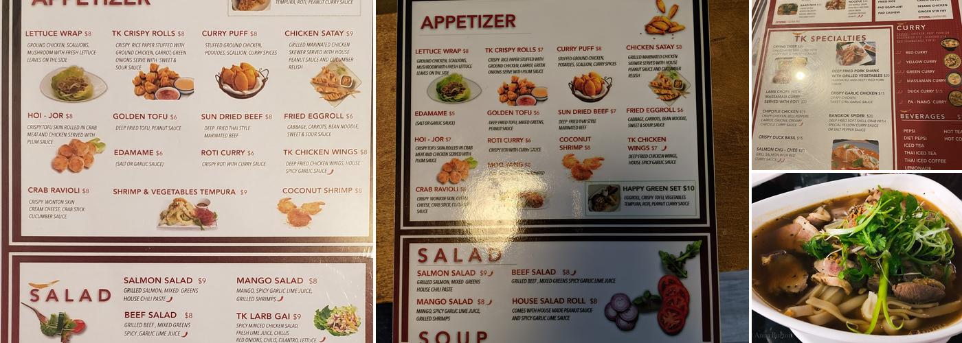 Thai Kitchen Restaurant Menu