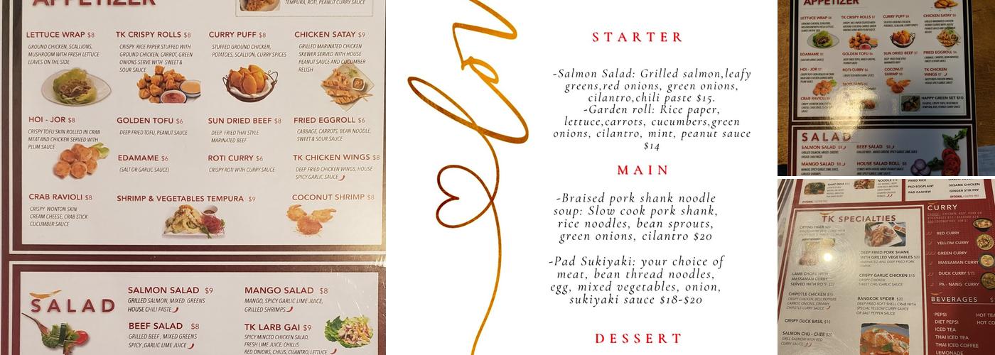 Thai Kitchen Restaurant Menu