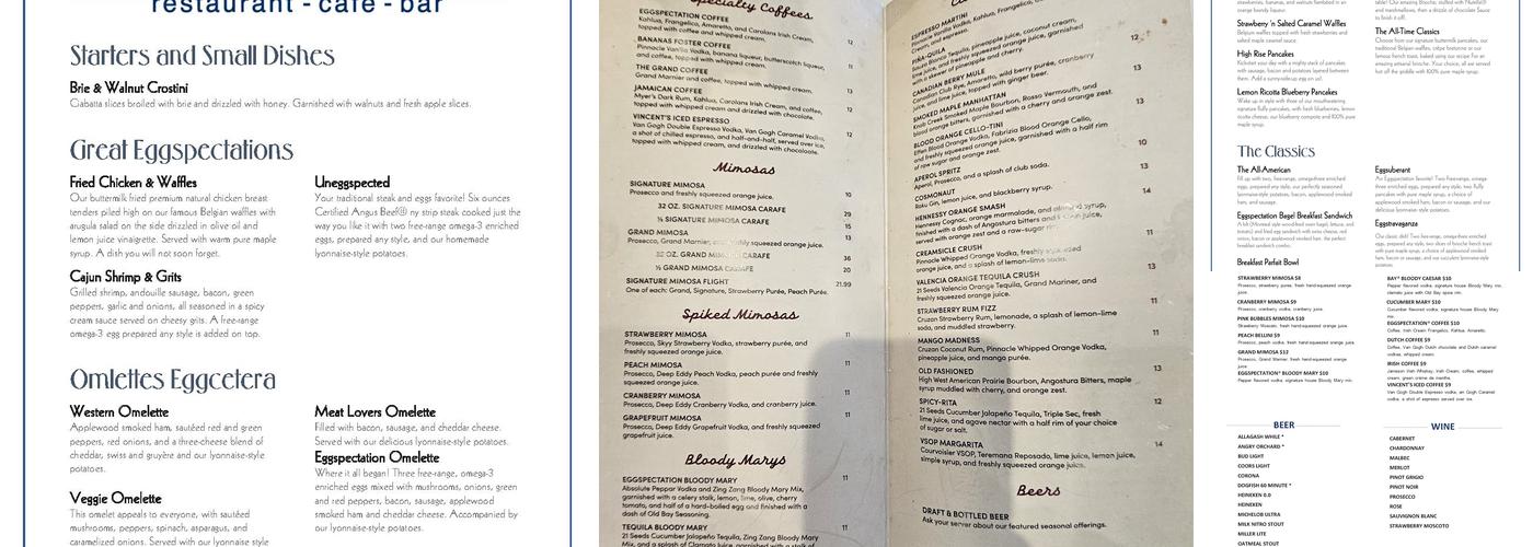 Eggspectation Menu