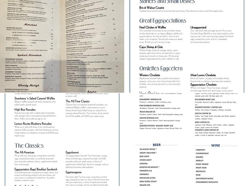 Eggspectation Menu