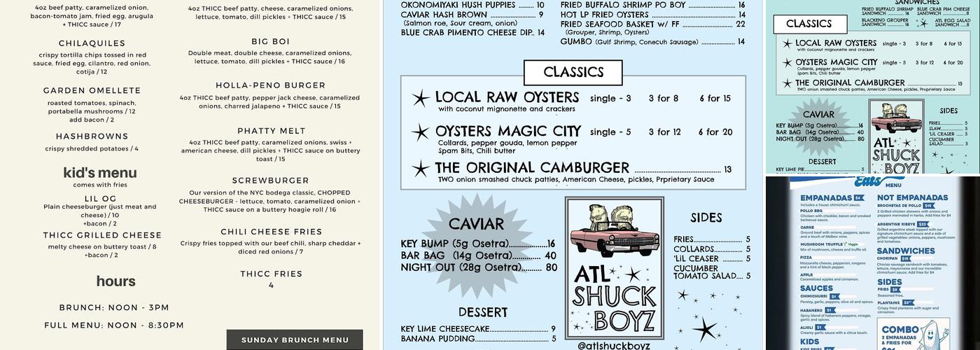 Sceptre Brewing Arts Menu