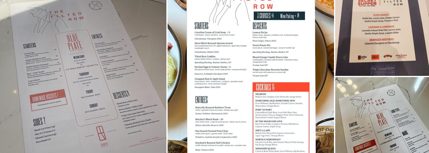 The Tilted Row Menu