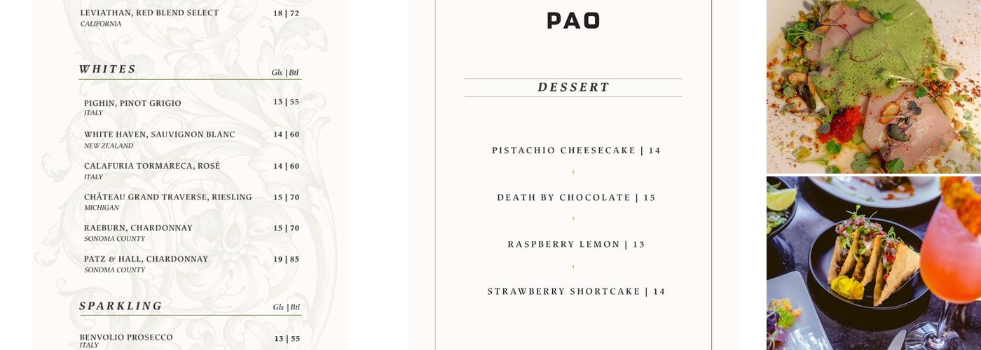 PAO Detroit Menu
