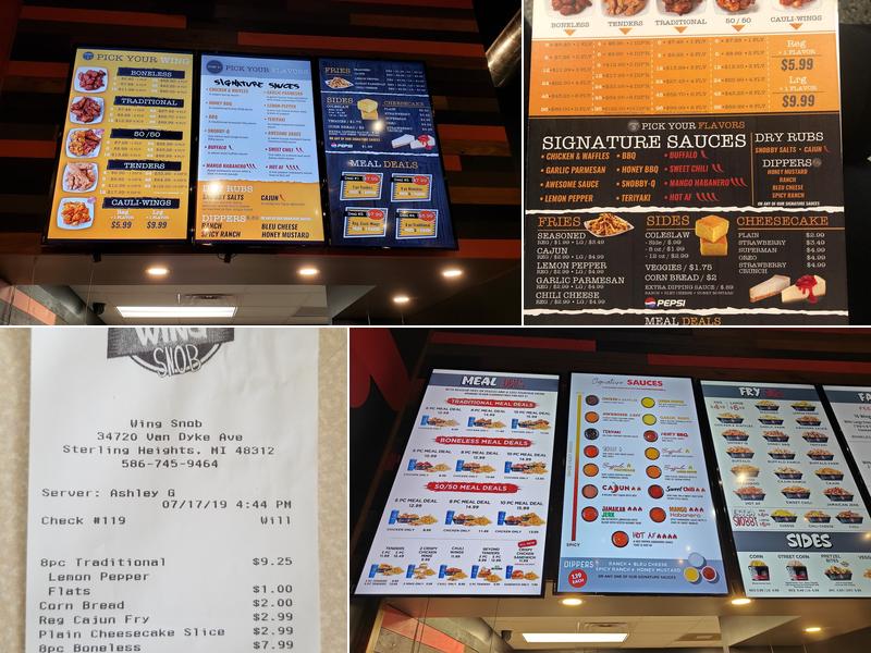 Wing Snob Menu