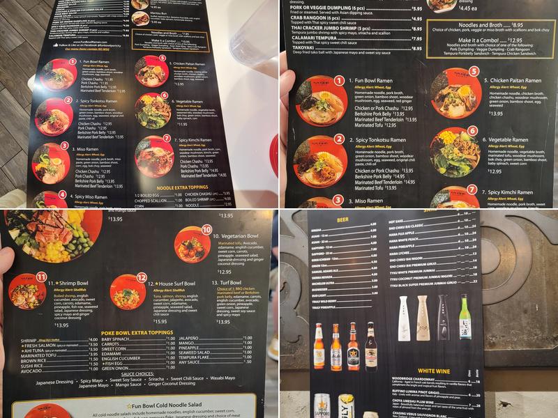 Fun Bowl Menu