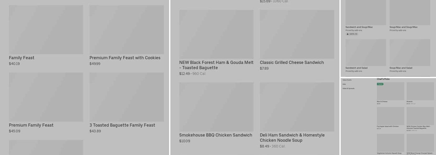 Panera Bread Menu