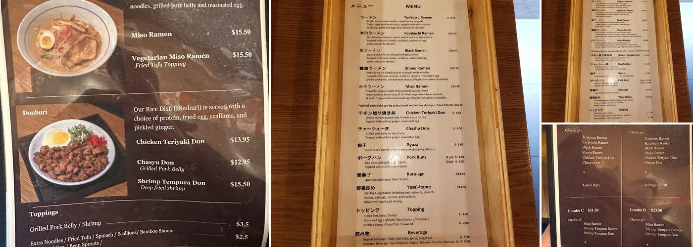 Menya Sandaime Menu