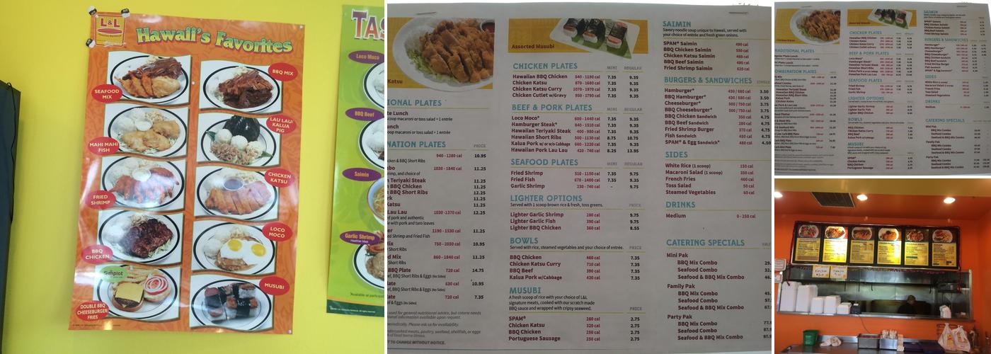 L&L Hawaiian Barbecue Menu