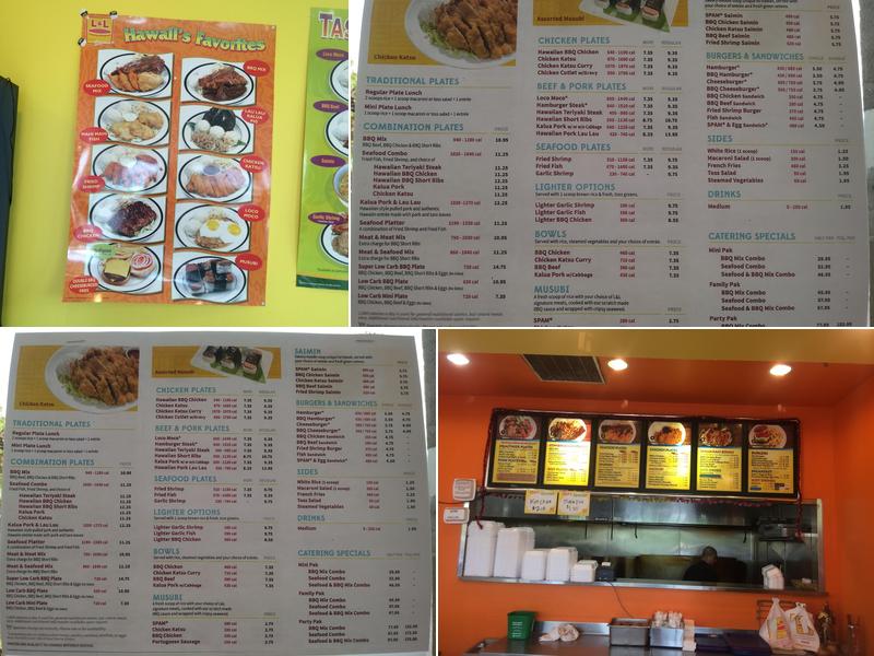 L&L Hawaiian Barbecue Menu