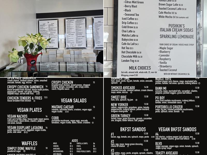 Pushkin's Bakery & Cafe Roseville Menu