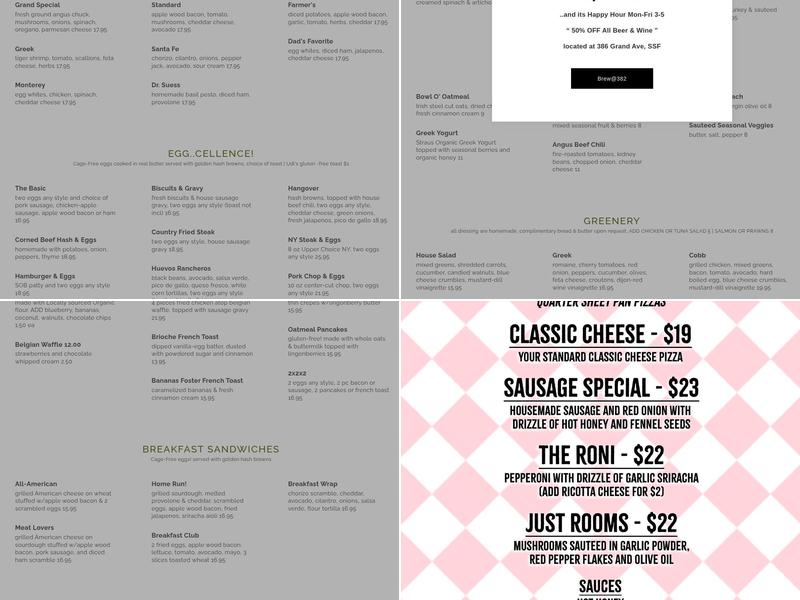 Brew@382 Menu
