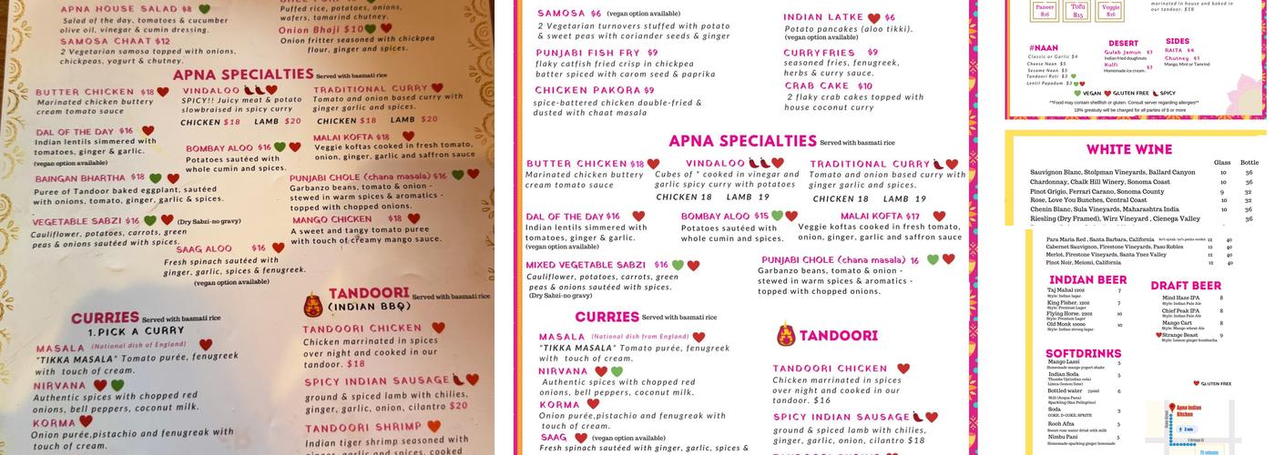 Apna Indian Kitchen Menu