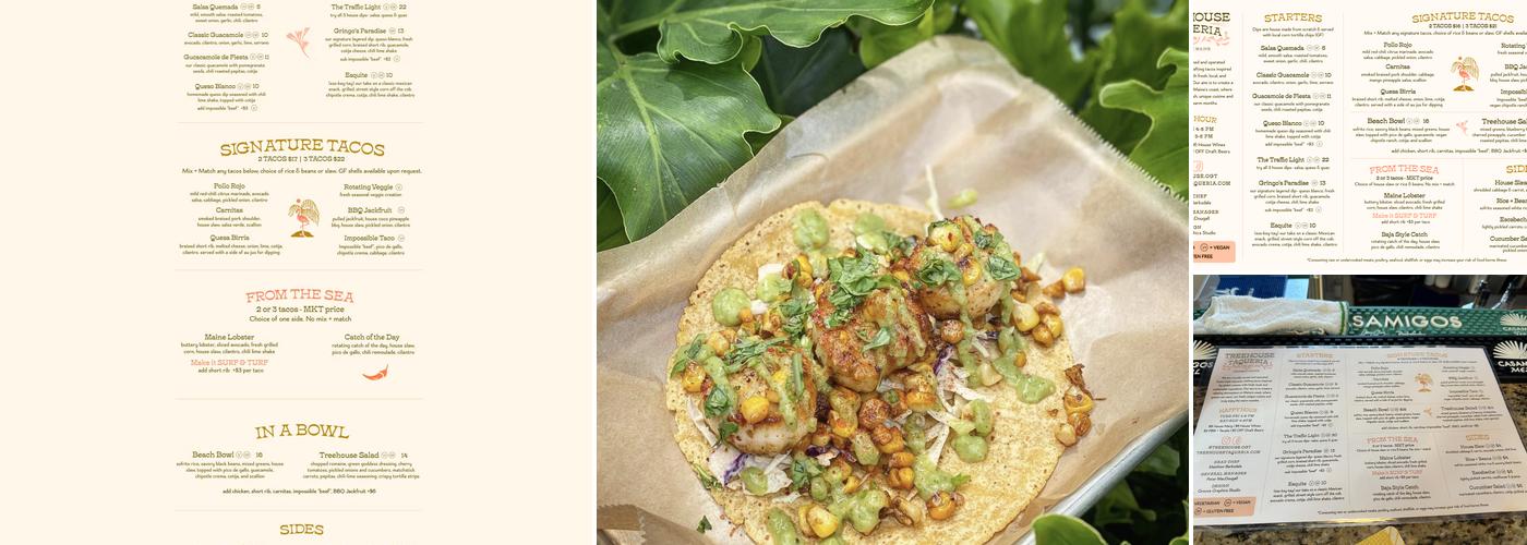 Treehouse Taqueria Menu