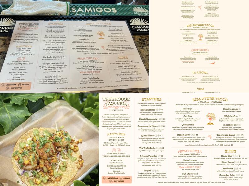 Treehouse Taqueria Menu