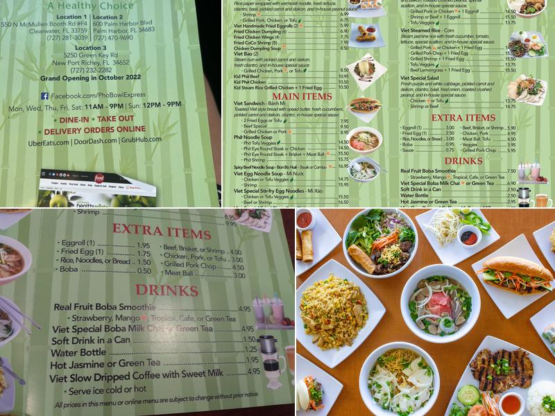 Pho Bowl New Port Richey Menu