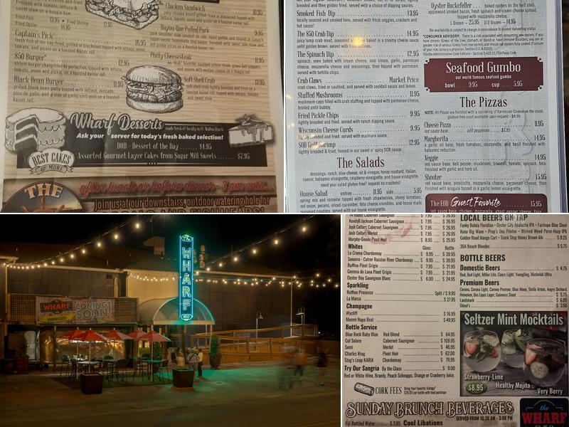 Wharf 850 Menu