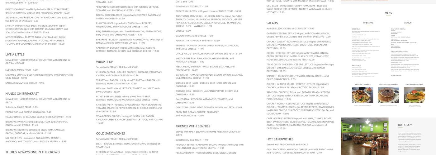 Penman Diner Menu