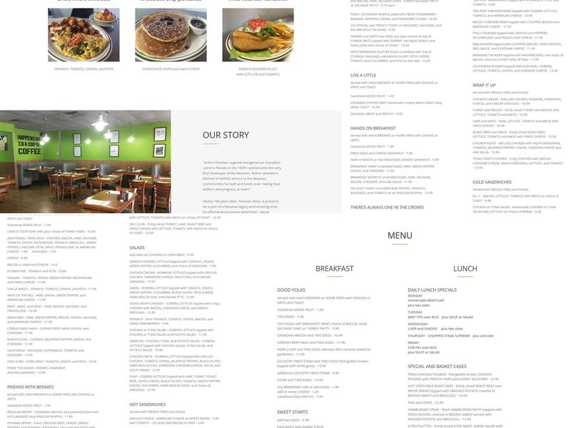 Penman Diner Menu