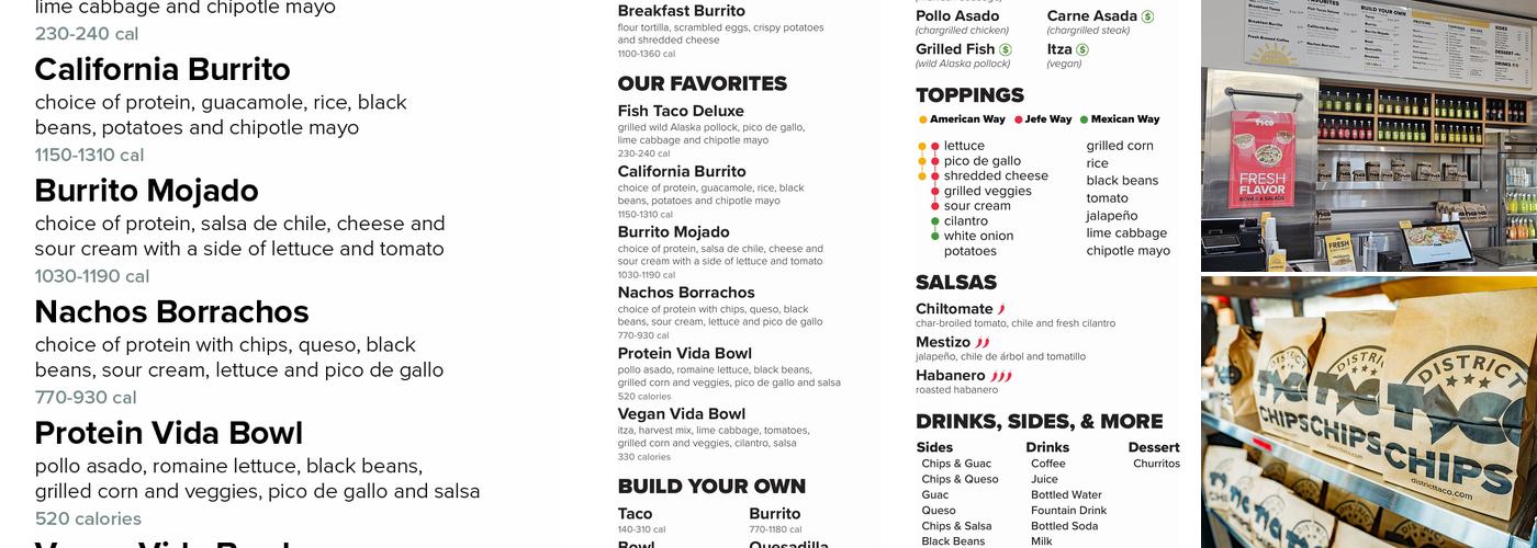 District Taco Menu