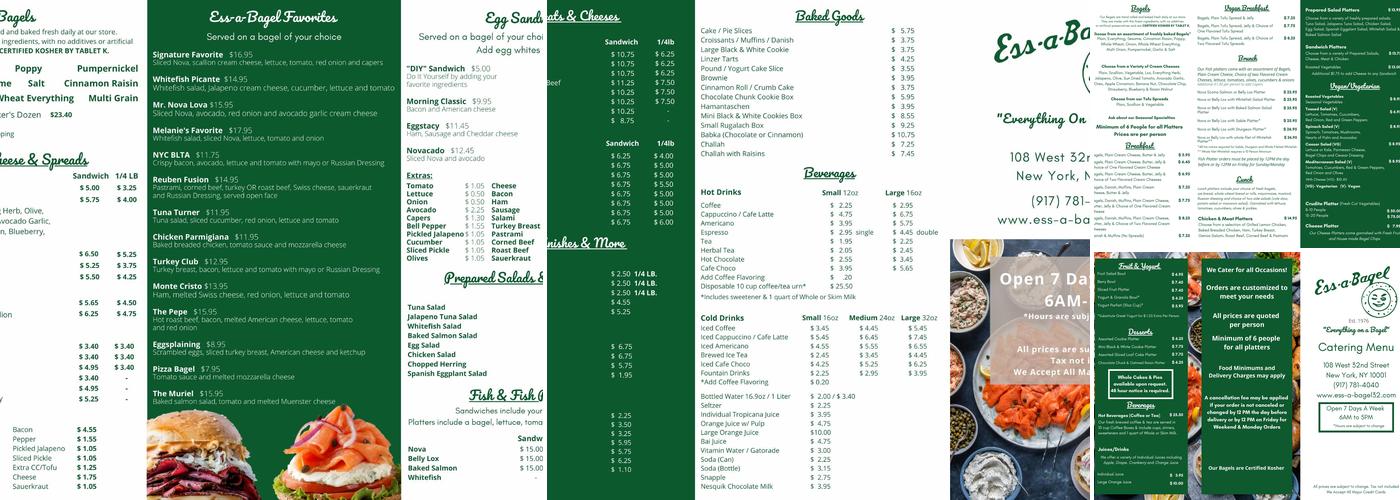Ess-a-Bagel Menu