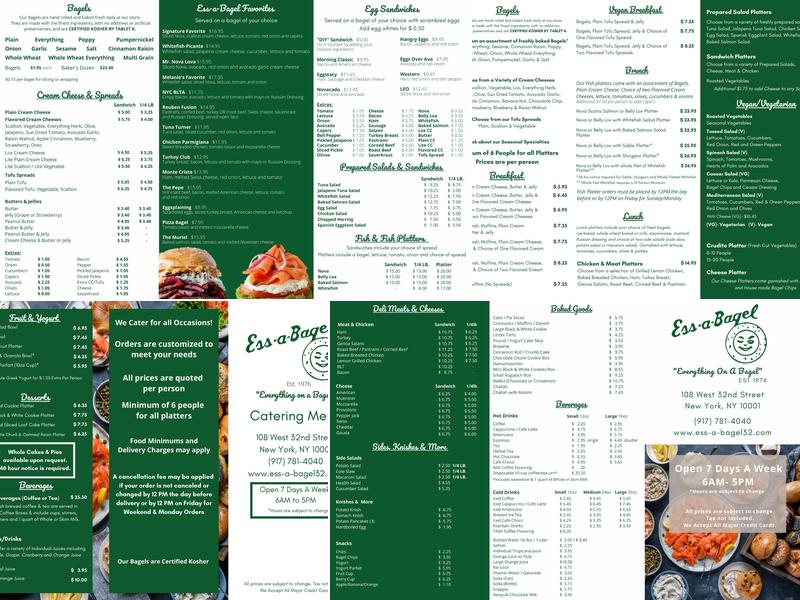Ess-a-Bagel Menu