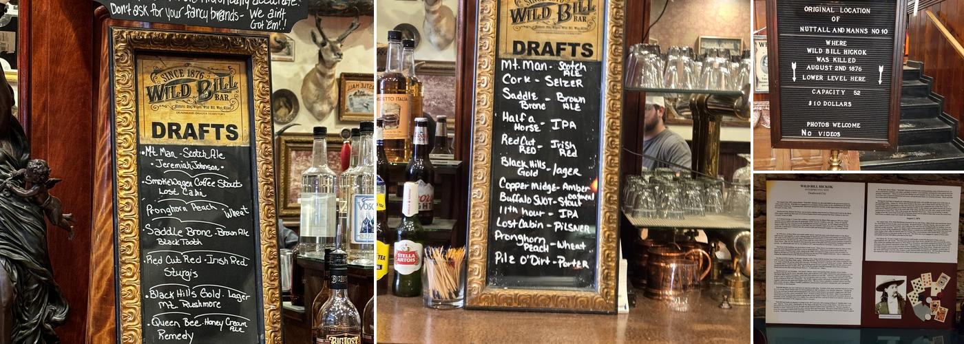 Wild Bill Bar Menu