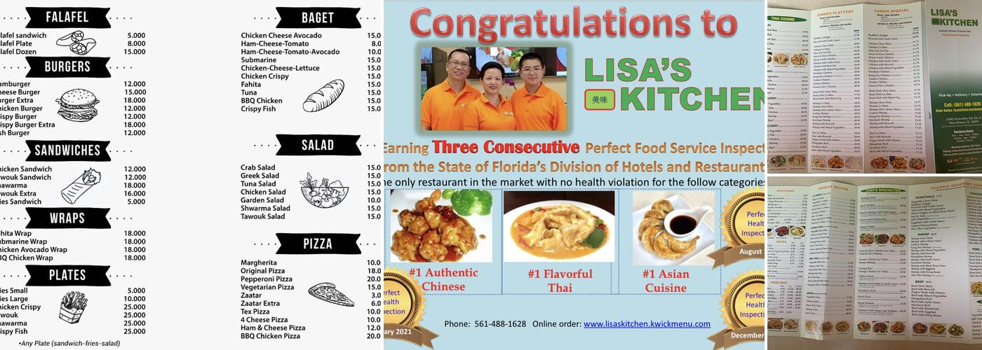 Lisa’s Kitchen Menu