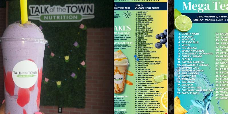 Talk Of The Town Nutrition Menu