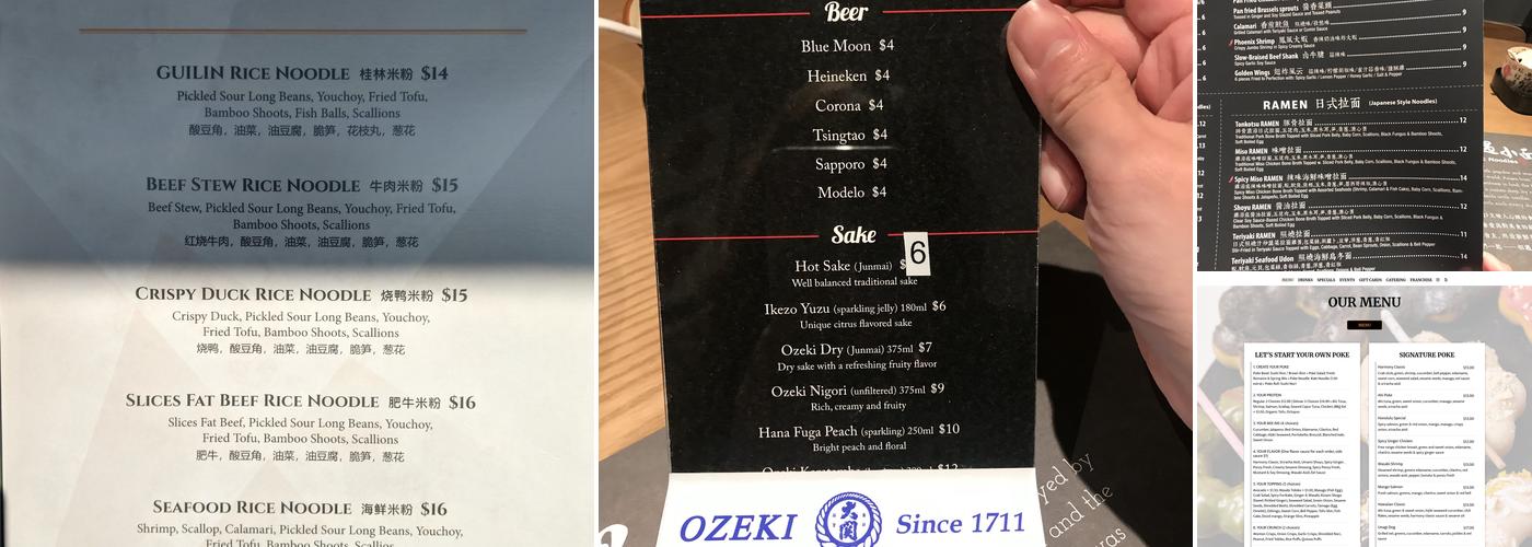 Harmony Tea Shoppe Menu