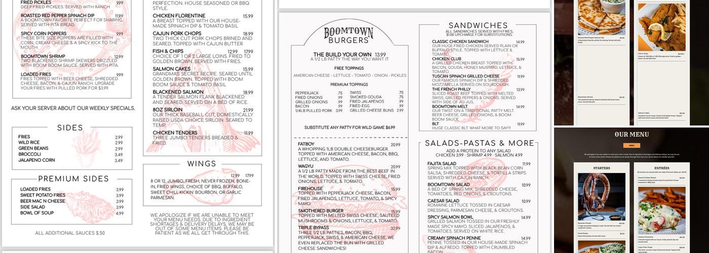 Boomtown Kitchen Menu