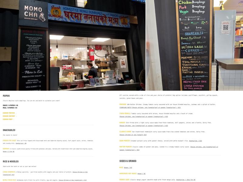 Momo Cha Menu