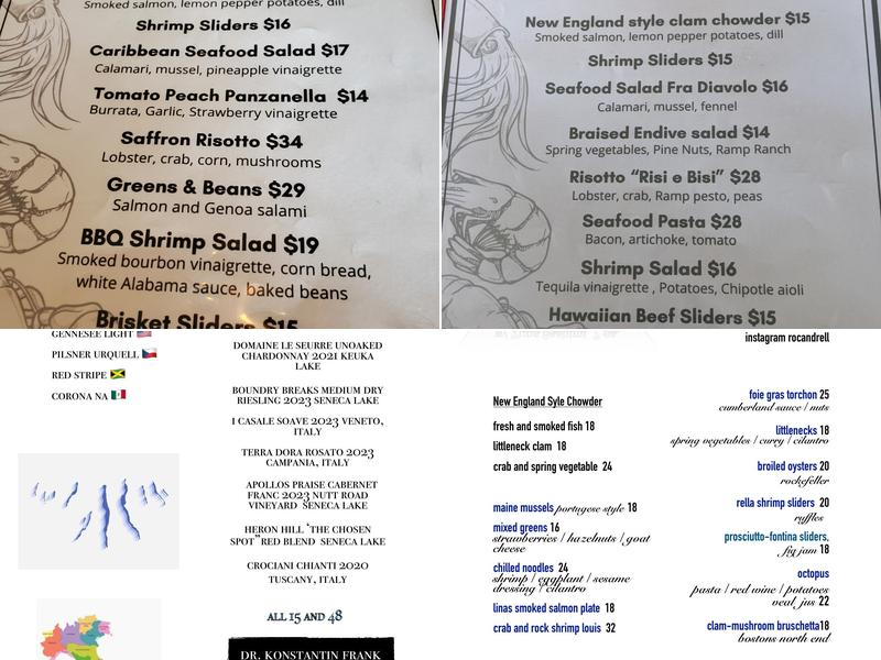 Rella Oysters Menu