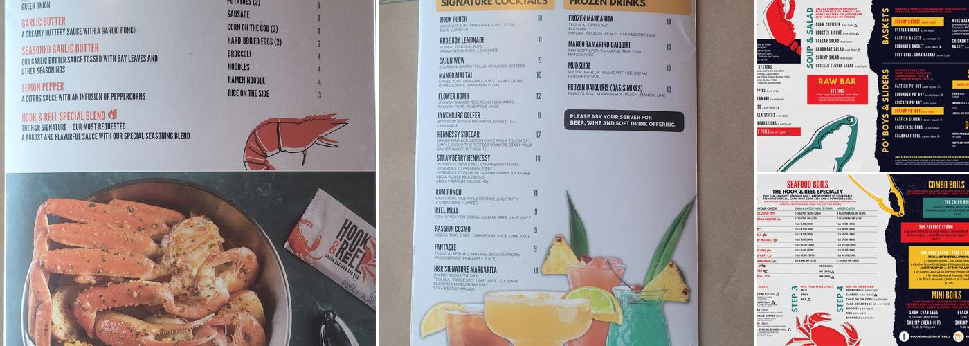 Hook & Reel Cajun Seafood & Bar Menu