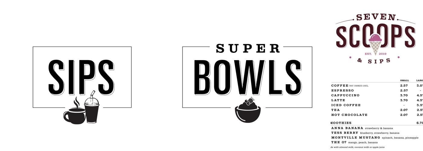 Seven Scoops & Sips Menu