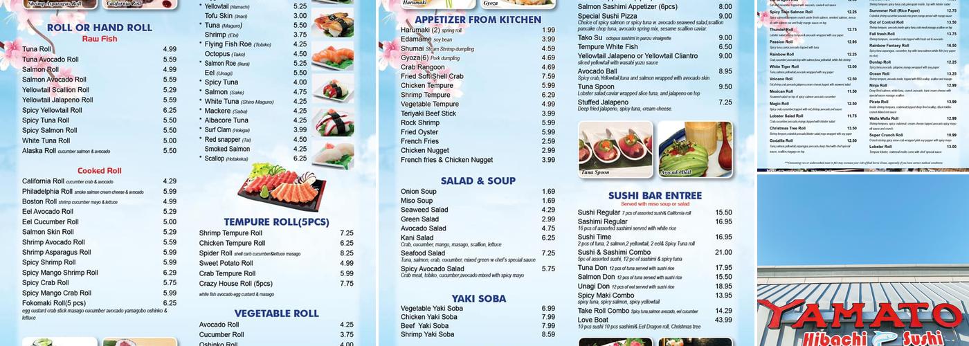 YAMATO JAPANESE STEAKHOUSE Menu