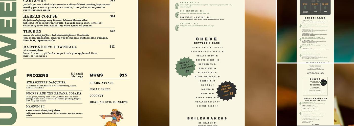 Monkey's Tail Menu