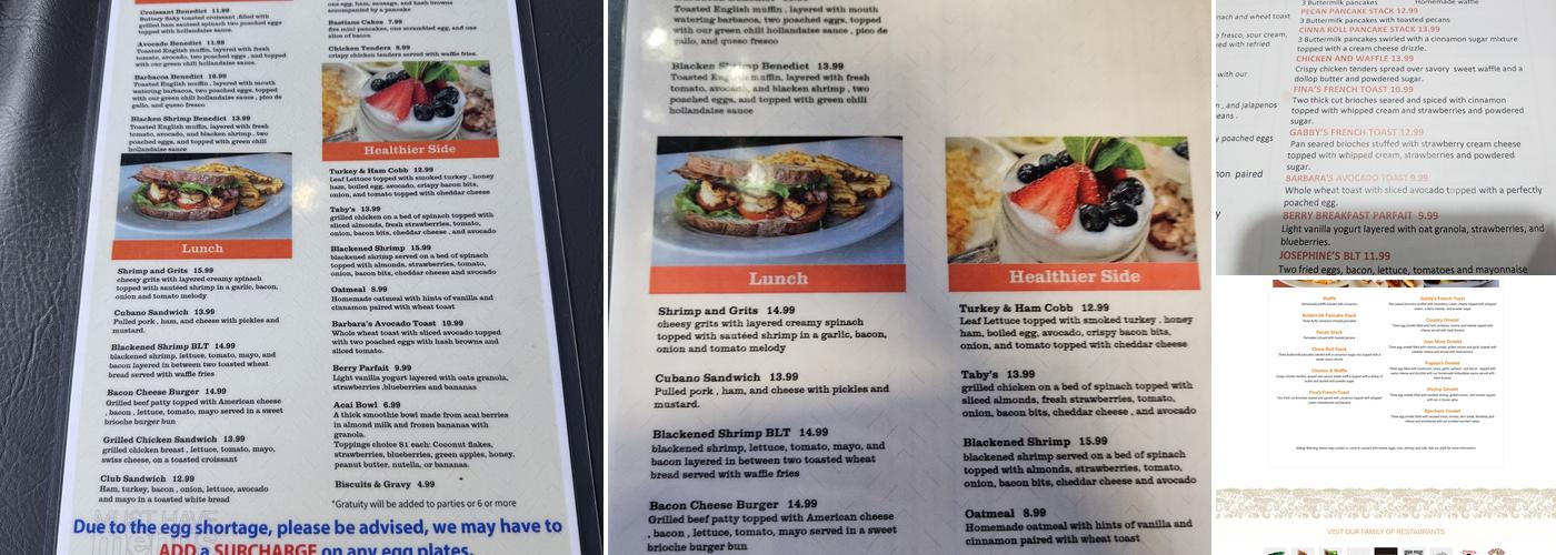 Josephine’s Kitchen Menu