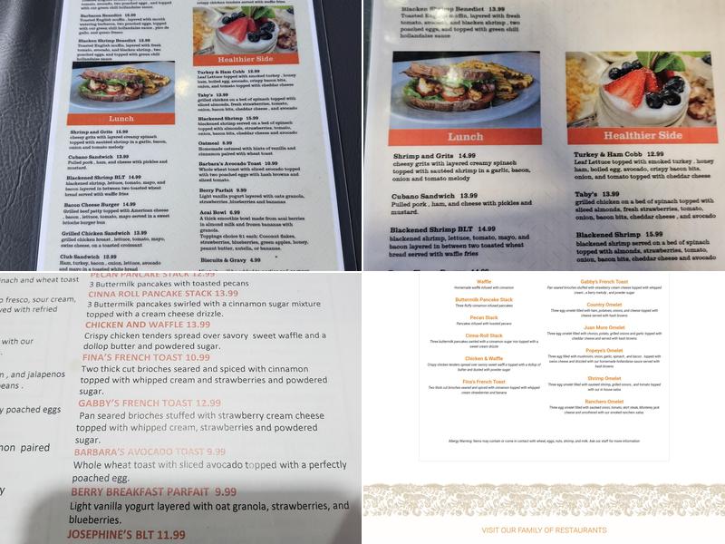 Josephine’s Kitchen Menu