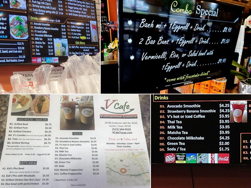 V Cafe Menu