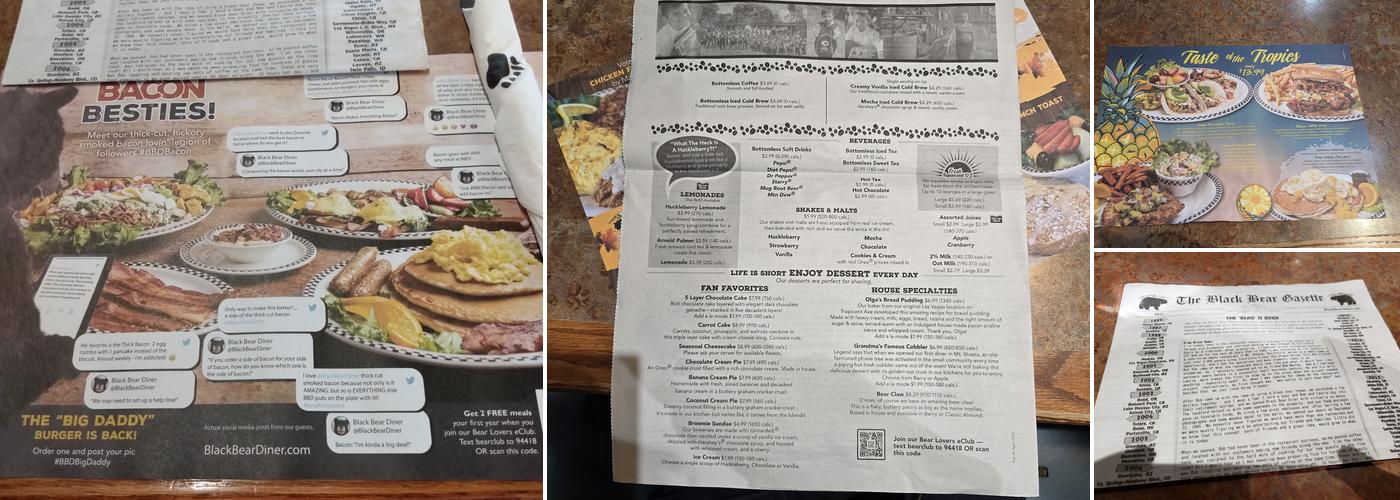 Black Bear Diner Moore Menu