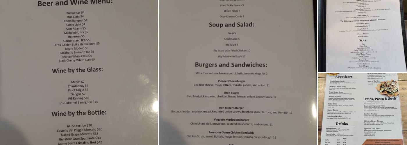 Bowman's Cowboy Kitchen Menu