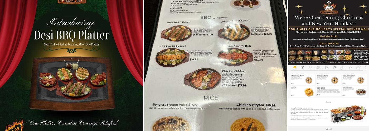 Kebabish Menu