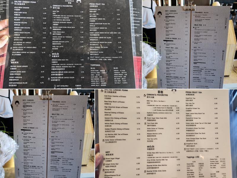 CHAKAA Menu