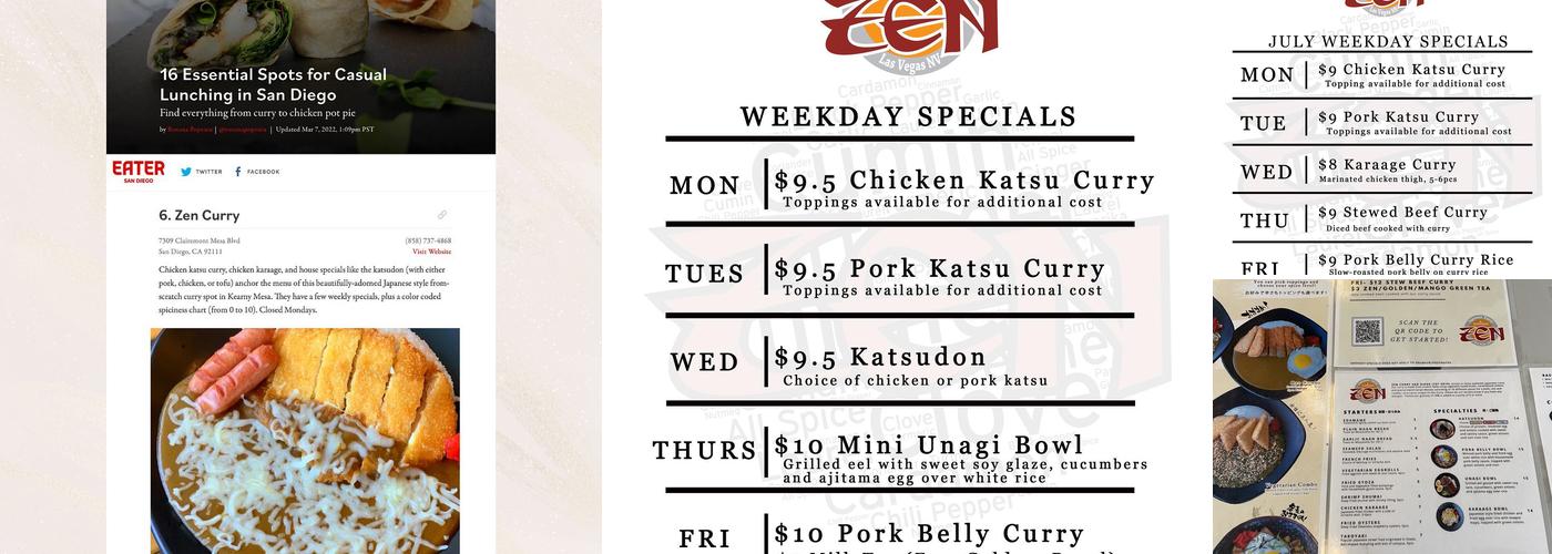 Zen Curry Menu