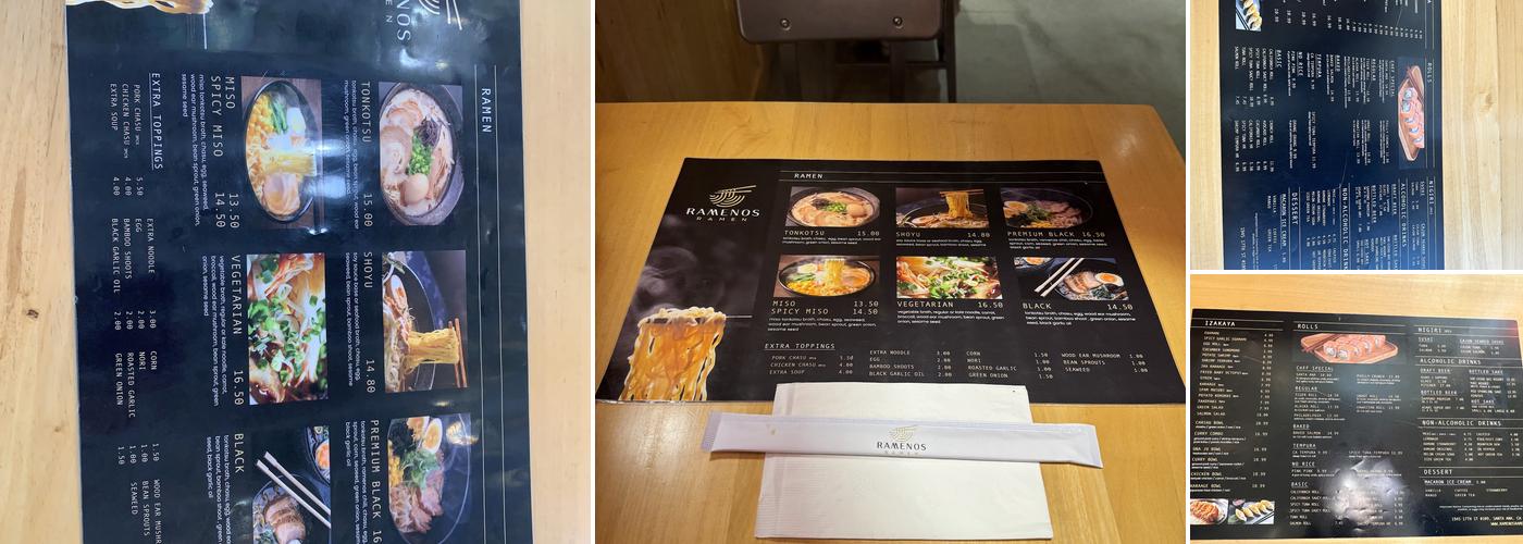 Ramenos Ramen Menu