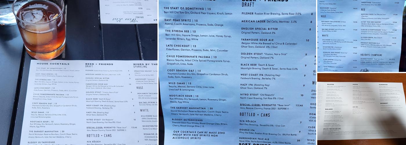 Watershed Mill Valley Menu